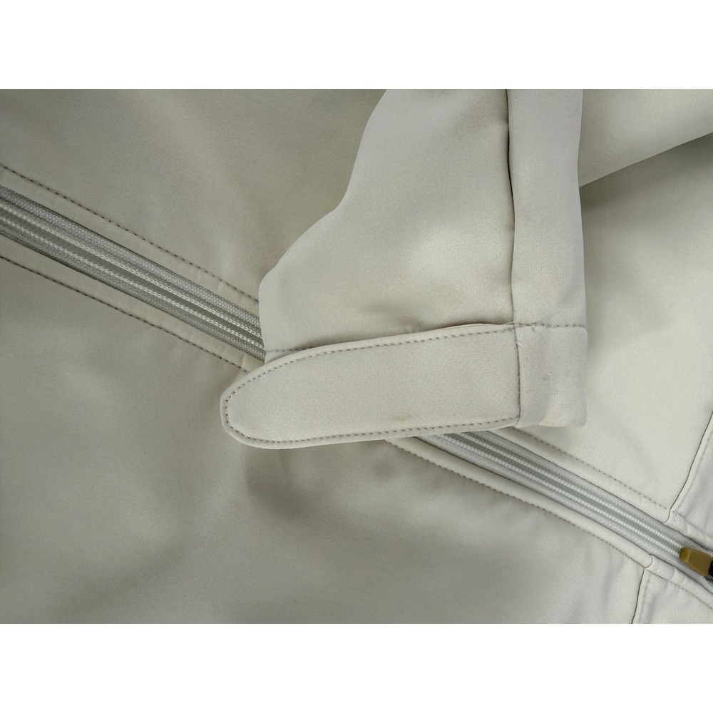 Audi Womens Softshell Jacket Cream Full Zip Fleece Lined Mock Neck Medium Logo - Picture 10 of 16